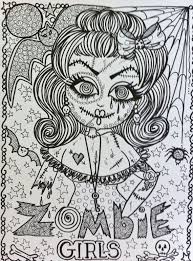 Girl Zombies Colouring Pages Halloween Coloring Pages Halloween Coloring Disney Coloring Pages