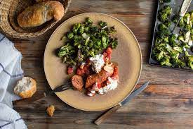 Sheet Pan Sausage Parmesan With Garlicky Broccoli Recipe Recipe Sausage Parmesan Broccoli Recipes Recipes