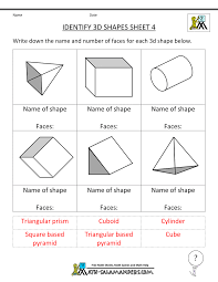 Complete this table by writing the properties of 3d shapes. 3d Shapes Worksheets