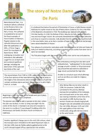 Maybe you would like to learn more about one of these? The Story Of Notre Dame De Paris Esl Worksheet By Cariboo