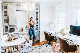 Tuck a folding computer desk in the corner of your dining room. Dining Room To Glam Home Office Reveal Forty Young