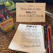 Printable Abc Book Baby Shower Activity Alphabet Baby Book Etsy Baby Shower Book Storybook Baby Shower Book Baby Shower Theme