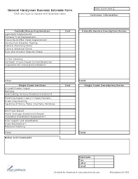 We did not find results for: Handyman Business Estimate Form Pdf And Excel Handyman Business Estimate Template Proposal Templates