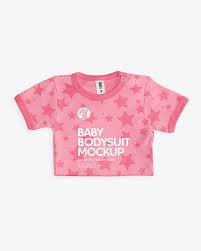 Short sleeve reverse seam v neck organic bodysuit. Baby Bodysuit Mockup In Apparel Mockups On Yellow Images Object Mockups