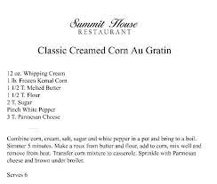 Summit house creamed corn recipe. My Favorite From A Ca Restaurant Near My House Maybe Thus Year Summit House Creamed Corn Au Gratin Creamed Corn Gluten Free Sides Dishes Dinner Dishes