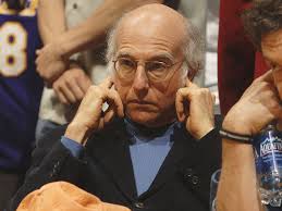 Larry David is funny even when he just attends a sporting event