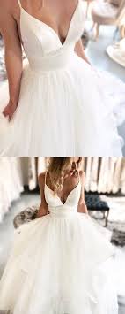 White Long Wedding Dress 2019 Spaghetti Straps Wedding Dresses Gorgous Spaghtt Ruffle Wedding Dress Wedding Dresses With Straps Spaghetti Strap Wedding Dress
