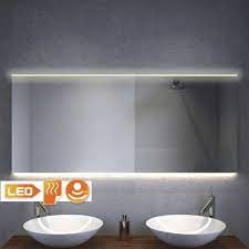 nieuw design badkamer spiegel met warm witte verlichting bovenin en strijklicht onderin 140 cm breed spiegel badkamer badkamerspiegel design badkamer