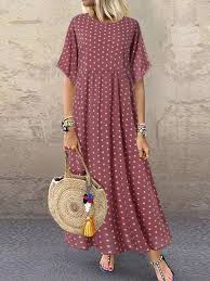 Plus Size Haljine Za Punije Maxi Dress With Sleeves Polka Dot Maxi Dresses Maxi Dress