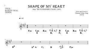 He deals the cards as a meditation and those he plays never suspect he doesn't play for the money he wins he doesn't play for respect. Shape Of My Heart Notes Lyrics And Chords For Vocal With Accompaniment Playyournotes