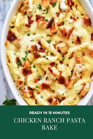 Chicken Ranch Pasta Bake In 2020 Chicken Ranch Pasta Chicken Recipes Pasta Bake