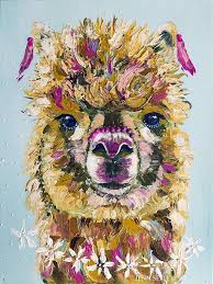 Alpaca Art Print Colorful Alpaca Bohemian Alpaca Etsy Daisy Art Animal Art Animal Drawings