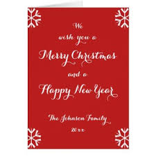 Custom Merry Christmas Happy New Year Holiday Card Zazzle Com Custom Holiday Card Holiday Cards Holiday Design Card