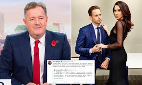 Most came from an english broadcaster, piers morgan, who hates meghan and doesn't even try to hide it. Piers Morgan Slams Meghan Markle S Friend Patrick J Adams Over Royal Family Comments Daily Mail Online