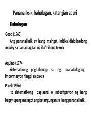 Ang pananaliksik ay isang makaagham na pagsisiyasat ng phenomena, ideya, konsepto, isyu at mga. Pananaliksik 1 Copy Pptx Pananaliksik Kahulugan Katangian At Uri Kahulugan Good 1963 Ang Pananaliksik Ay Isang Maingat Kritikal Disiplinadong Course Hero
