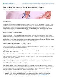 Knowing your options regarding information sharing about your cancer. Everything You Need To Know About Colon Cancer