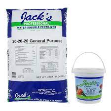 Depending on the plant's vegetative state and soil characteristics of the culture, per irrigation Jack S Fertilizer 20 20 20