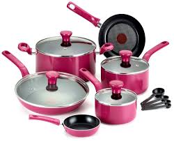 Tfal 14 Set Cookware Nonstick Dishwasher Oven Safe Pan Pot Chef Utensils Pink Kitchen Cookware Sets Cookware Set Safest Cookware