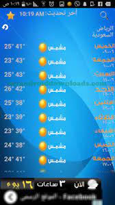 انخفاض حرارة الجو وأمطار ورياح مثيرة للرمال والأتربة. ØªØ­Ù…ÙŠÙ„ Ø¨Ø±Ù†Ø§Ù…Ø¬ Ø§Ù„Ø·Ù‚Ø³ Ù„Ù„Ø§Ù†Ø¯Ø±ÙˆÙŠØ¯ Weather Ø¯Ø±Ø¬Ø© Ø§Ù„Ø­Ø±Ø§Ø±Ø© Ø§Ù„ÙŠÙˆÙ… Ø¨ÙƒÙ„ Ø§Ù„Ù…Ø¯Ù†