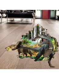 active removable dinosaur forest 3d wall art sticker arte adesivo de parede adesivos de parede de dinossauro decoracao dinossauro