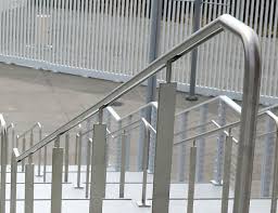 Aluminum handrail for stairs, aluminum stair railing systems, aluminum stair railings exterior, ladder railing, aluminum stairs, loft railing systems. Griprail Commercial Metal Handrails Trex Commercial Products
