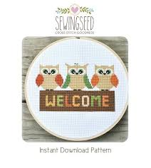 Go cross stitch crazy with our huge selection of free cross stitch patterns! Owl Welcome Cross Stitch Pattern Instant Download Etsy In 2020 Cross Stitch Cross Stitch Patterns Cross Stitch Owl