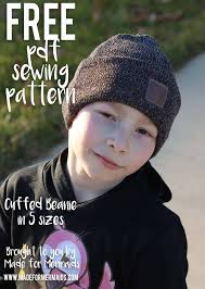 FREE PDF PATTERN- Cuffed Beanie in 5 sizes