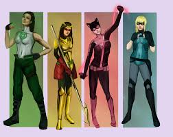 Birds Of Prey Team Main Characters Chicks Of Prey Or Maybe Young Birds Of Prey Ionno Based On Earth 16 This Is The Group That Olivia Queen Formed After Quit Prey Birds Of Prey Dc Characters