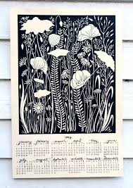 Sale Flower Screen Print 2014 Calendar Hungry Fox Green Screen Printing Calendar Design Creative Calendar