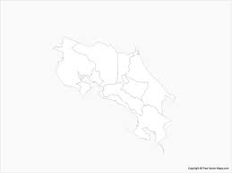 Costa rica's almost 20,000 square miles are divided into seven provinces: Vector Map Of Costa Rica With Provinces Outline Free Vector Maps