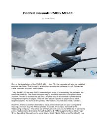 This will not damage your fsx installation. Printed Manuals Pmdg Md 11