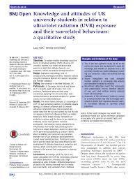 Ranks 1st among universities in cranfield. Pdf Knowledge And Attitudes Of Uk University Students In Relation To Ultraviolet Radiation Uvr Exposure And Their Sun Related Behaviours A Qualitative Study