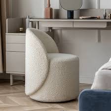 Nordic Boucle Swivel Vanity Stool