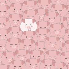 Cute Funny Pig Cartoon Seamless Pattern Wallpaper Pig Wallpaper Anime Wallpaper Iphone Pig Cartoon