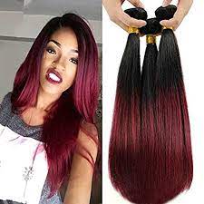 Top Hair Peruvian Ombre Burgundy Hair Extensions Black To Red Straight Weave Two Tone 4 Bundles 14 14 1 Black Hair Extensions Burgundy Hair Ombre Burgundy Hair