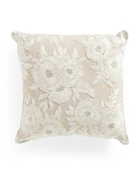 Made In India Embroidered Floral Pillow Decorative Pillows T J Maxx Floral Pillows Pillows Throw Pillows