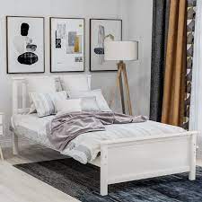 An unstacked bunkbed set, made fresh with benjamin moore advance paint. Platform Bed Frame Twin Size Bed Frame Wood Mattress Foundation Sleigh Bed Frame With Headboard Footboard