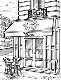 Print Of The Week Restaurant Jadis Architectural Prints Architecture Drawing Coloring Book Pages