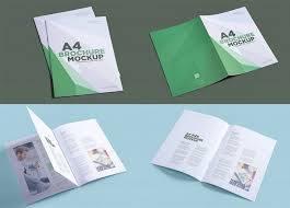 Four A4 Brochure Mockups Brochure Brochures Mockups Brochure Mockup Psd