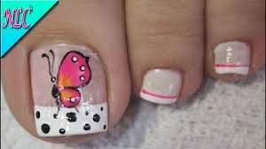 Siempre tratamos de que nuestras uñas de las manos luzcan fabulosas, ¿pero qué sucede con las de nuestros pies? Diseno De Unas Para Pies Mariposa Y Frances Butterfly Nail Art Nlc Youtube