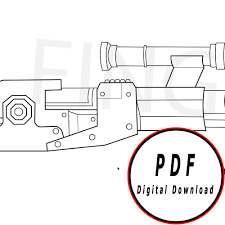 Blaster Sniper Rifle DIY Template Pattern Tv Series Blueprint DIY Pdf  Digital Donwload Vector Printable Cosplay Costume Larp Pdf