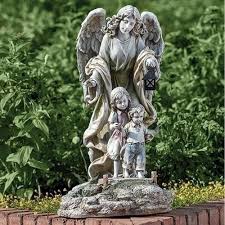 Guardian Angel With Children Solar Light Up Garden Statue Angel Figuri Beattitudes Religious Gifts