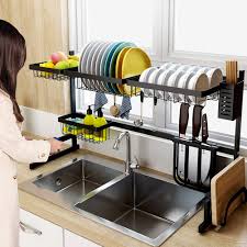 Our kitchen sinks come in a wide range of styles and sizes. Lamptop Dish Rack Sink Rack Dish Drainer For Kitchen Sink Racks Black Stainless Steel Over The Sink Shelf Storage Rack 33 5 L X 12 6 W X 20 5 H Amazon Ca Home Kitchen