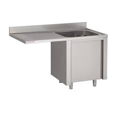 Raidisseur arrière d'évier intégré, derrière rabattable avec jonction continue pour accès plomberie. Plonges Inox Espace Lave Vaisselle Sur Meuble 1 Bac Avec Egouttoir