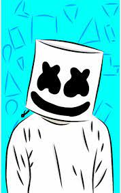 American electronic music producer and dj. Marshmello Easy Drawings Neon Wallpaper Simple Doodles