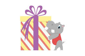 To create a bigger animation with many elements which are all bound to. Cute Hippotamus With Big Gift Simple Vector Illustration 926957 Illustrations Design Bundles