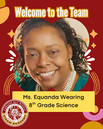 🐻 Welcome to the Bay! Carvers Bay Middle STEAM Academy is proud to welcome  Ms. Equanda Wearing to our Bear family! 🐾 She will be leading the way in  8th Grade Science,