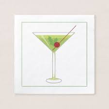 Christmas Cocktail Napkin With Martini Olive Zazzle Com Christmas Cocktails Cocktail Napkins Christmas Paper Napkins