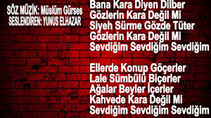 Yunus Elhazar Bana Kara Diyen Dilber Youtube