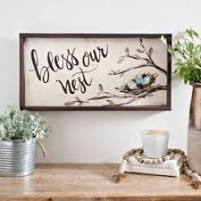 Bless Our Nest Framed Art Print Kirkland S Wall Decor Relaxing Decor Bird Decor